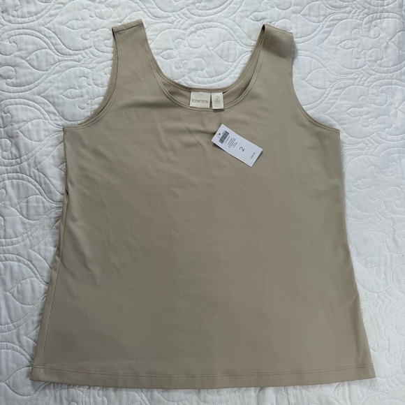 Chico's Putty Microfiber Contemporary Stretch Sleeveless‎ Tank Women's Large NEW - Picture 5 of 8